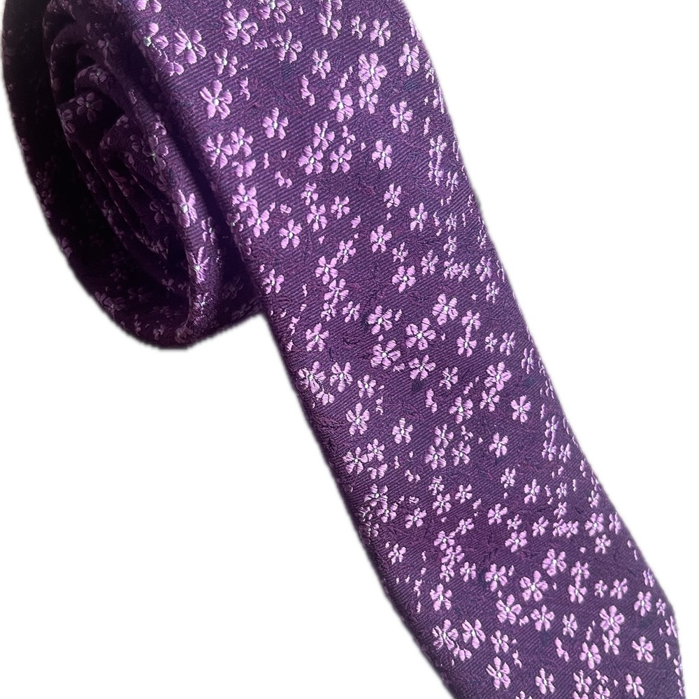 Purple Floral Men's Tie